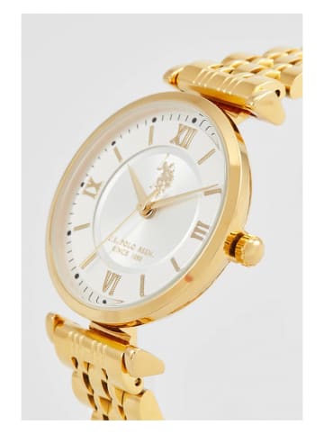 U.S. Polo Assn. Quarzuhr in Gold/ Weiß