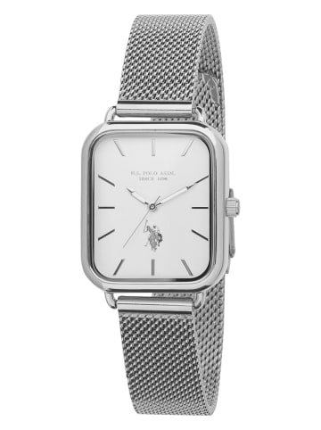 U.S. Polo Assn. Kwartshorloge zilverkleurig/wit