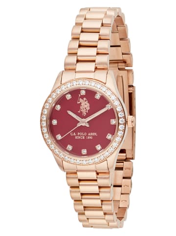 U.S. Polo Assn. Kwartshorloge goudkleurig/bordeaux