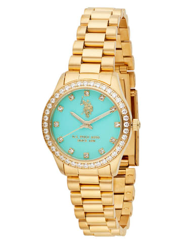 U.S. Polo Assn. Kwartshorloge goudkleurig/turquoise