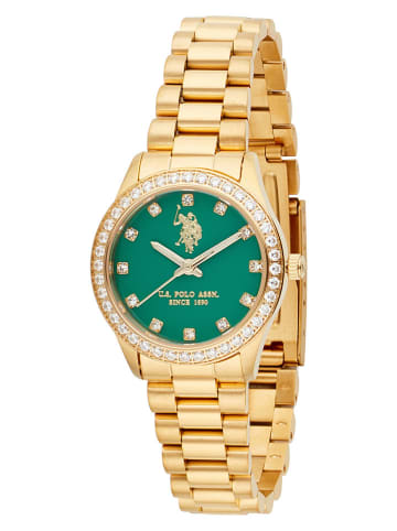 U.S. Polo Assn. Quarzuhr in Gold/ Grün