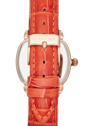 U.S. Polo Assn. Quarzuhr in Orange/ Roségold