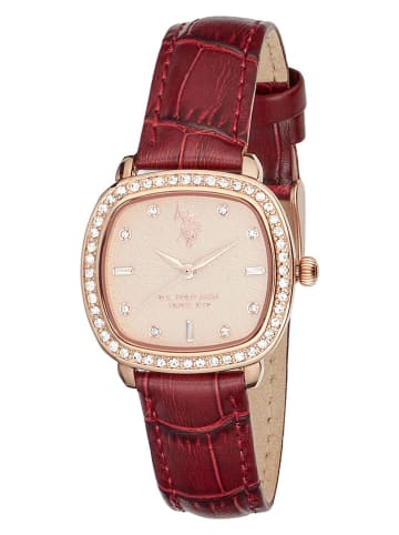U.S. Polo Assn. Quarzuhr in Bordeaux/ Roségold
