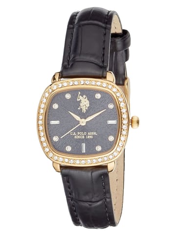 U.S. Polo Assn. Kwartshorloge zwart/goudkleurig/grijs