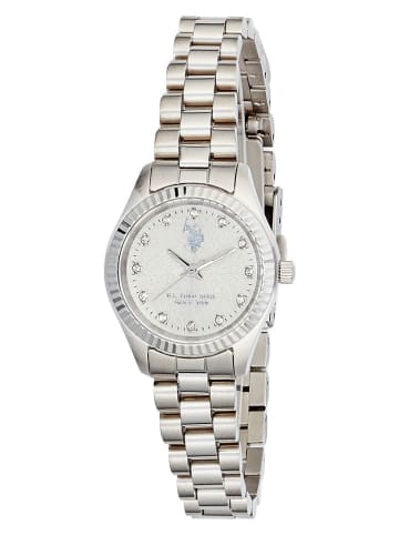 U.S. Polo Assn. Kwartshorloge zilverkleurig/wit