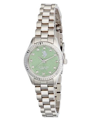 U.S. Polo Assn. Kwartshorloge zilverkleurig/groen