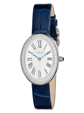 U.S. Polo Assn. Kwartshorloge donkerblauw/zilverkleurig/wit