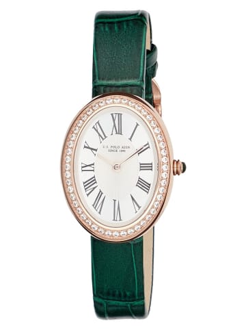 U.S. Polo Assn. Kwartshorloge groen/goudkleurig/wit