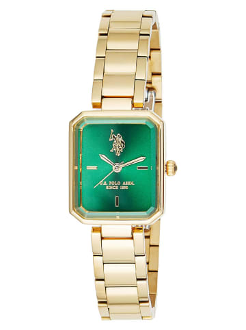 U.S. Polo Assn. Kwartshorloge goudkleurig/groen