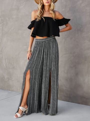 Milan Kiss Broek zwart/crème