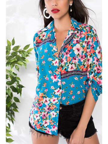 Milan Kiss Hemd in Blau/ Pink