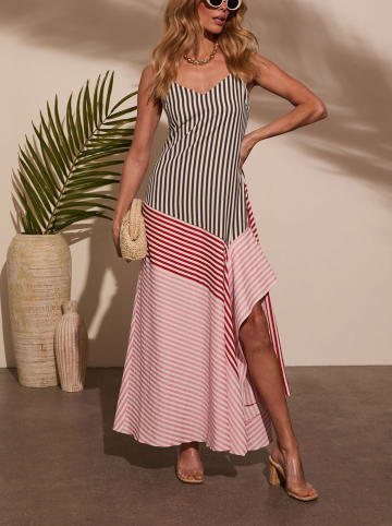 Milan Kiss Sukienka w kolorze czarno-czerwono-jasnoróżowym