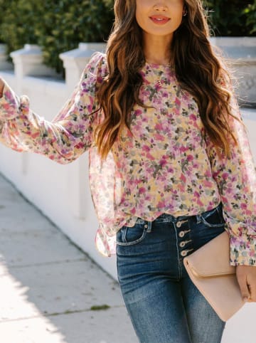 Milan Kiss Blouse roze/kaki/geel