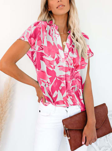 Milan Kiss Blouse wit/roze