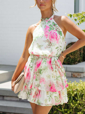 Milan Kiss Kleid in Creme/ Rosa/ Grün