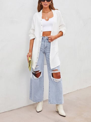 Milan Kiss Longbluse in Weiß