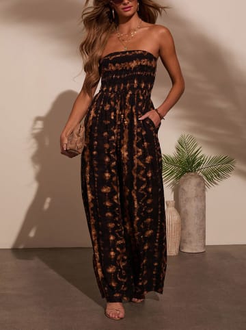 Milan Kiss Jumpsuit in Schwarz/ Braun