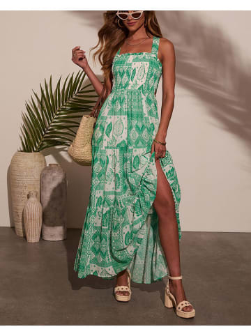 Milan Kiss Kleid in Grün/ Creme