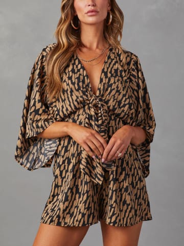 Milan Kiss Jumpsuit beige/zwart