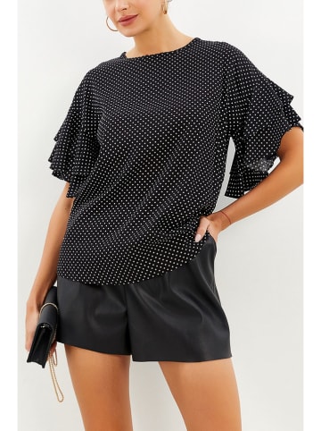Milan Kiss Bluse in Schwarz/ Weiß