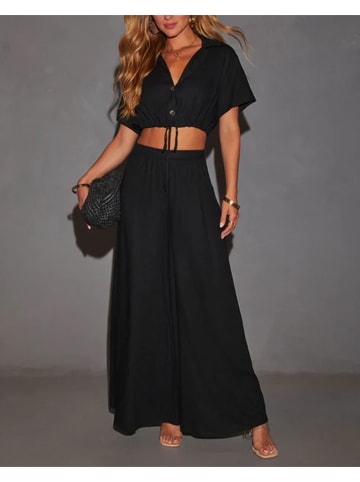 Milan Kiss Marlenehose in Schwarz