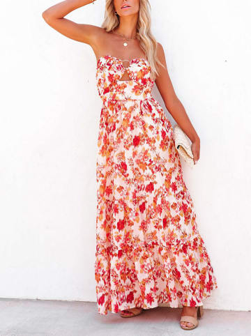 Milan Kiss Kleid in Creme/Rot/Bunt