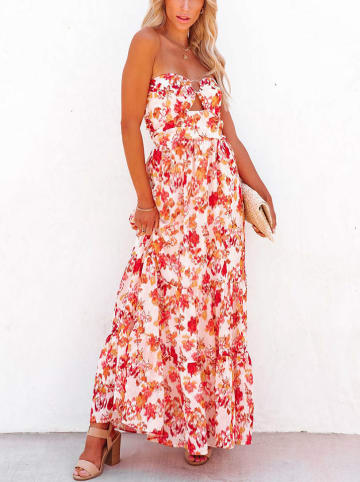 Milan Kiss Kleid in Creme/Rot/Bunt