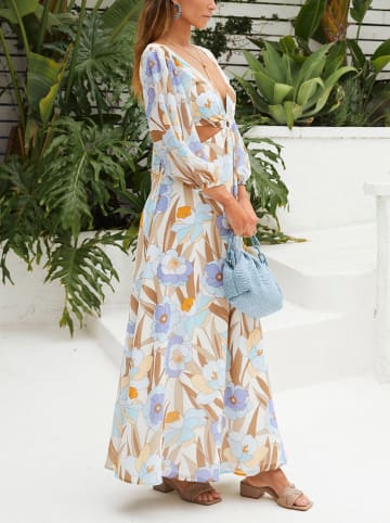 Milan Kiss Kleid in Beige/ Hellblau