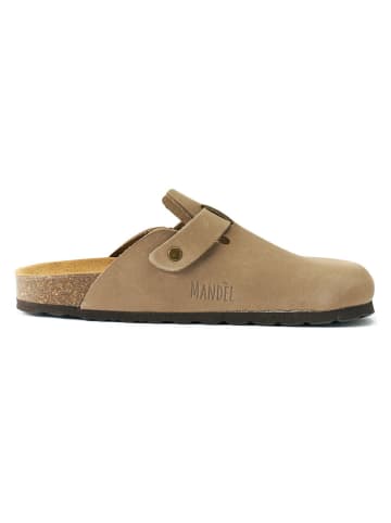 Mandel Leren clogs "Noe" taupe