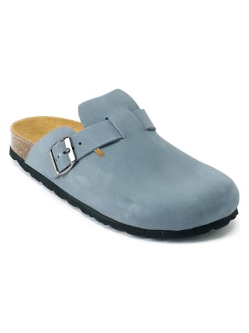 Mandel Leren clogs "Noe" lichtblauw