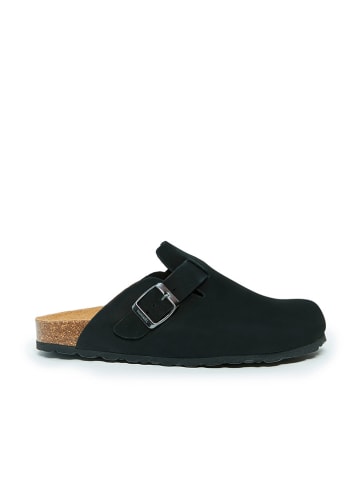 Mandel Leder-Clogs "Noe" in Schwarz
