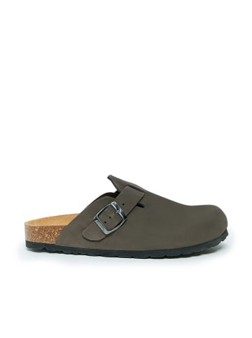 Mandel Leder-Clogs "Noe" in Grau