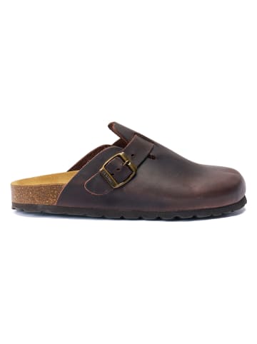 Mandel Leder-Clogs "Noe" in Braun