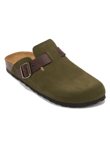 Mandel Skórzane chodaki "Noe" w kolorze khaki