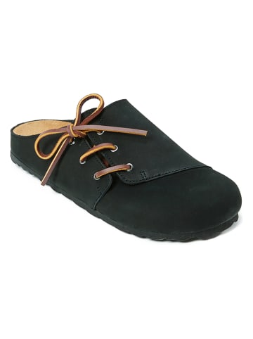 Mandel Leder-Clogs "Ester" in Schwarz