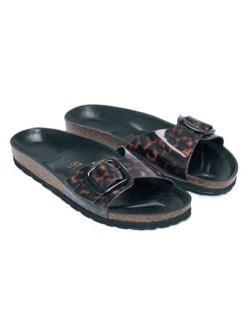 Mandel Slippers bruin/zwart