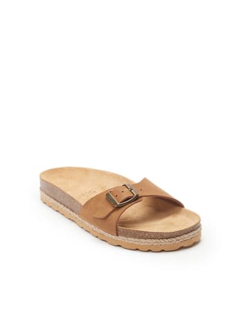 Mandel Pantoletten "Agata" in Hellbraun