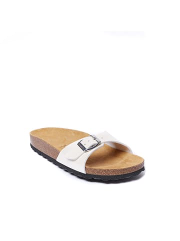 Mandel Slippers "Agata" wit