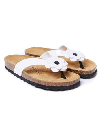 Mandel Teenslippers "Lene" wit