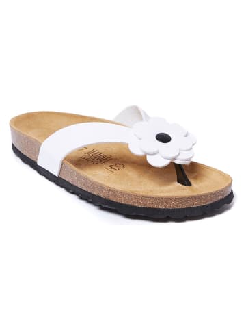 Mandel Teenslippers "Lene" wit