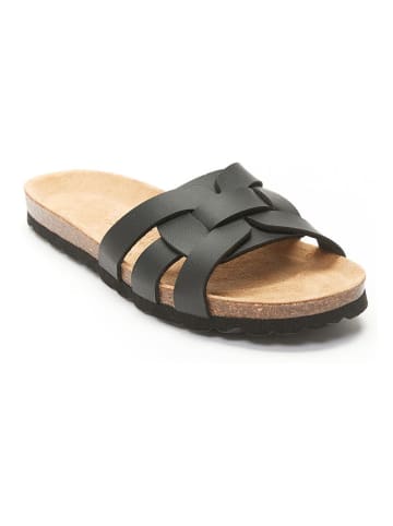 Mandel Pantoletten in Schwarz