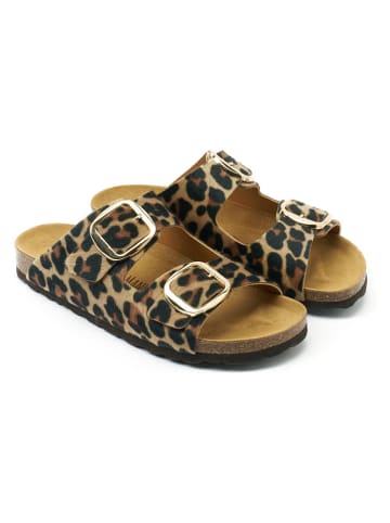 Mandel Slippers 'Alberto" beige/bruin