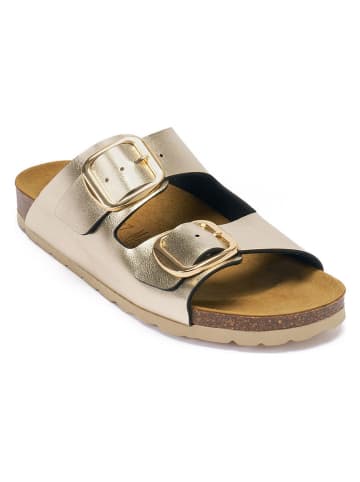 Mandel Pantoletten in Gold