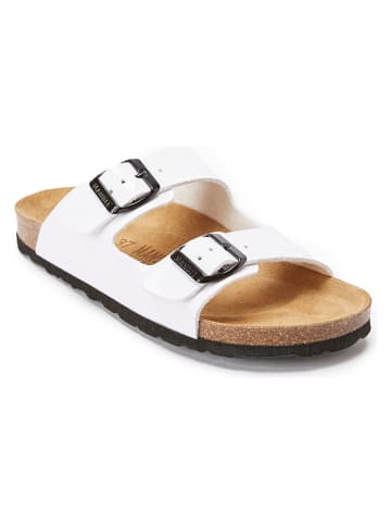 Mandel Pantoletten "Alberto" in Weiß