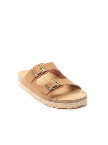 Mandel Slippers "Alberto" lichtbruin