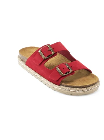 Mandel Leren slippers rood