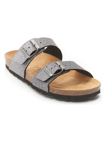 Mandel Slippers zilverkleurig