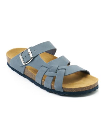 Mandel Leren slippers "Alvaro" lichtblauw