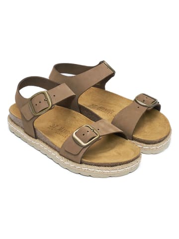 Mandel Leren sandalen bruin