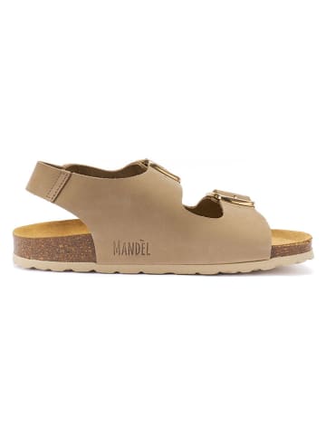 Mandel Leder-Sandalen "Carlos" in Taupe
